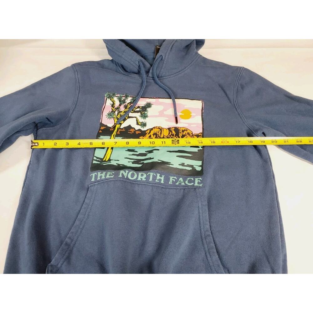 The North‎ Face Mens Small Blue Graphic Injection Hoodie Sweatshirt Outdoor Hike - Picture 8 of 11